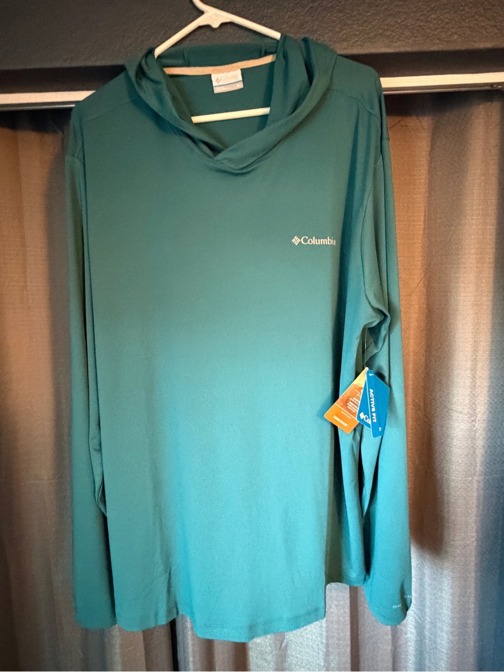 Columbia Teal Hooded Long Sleeve Shirt